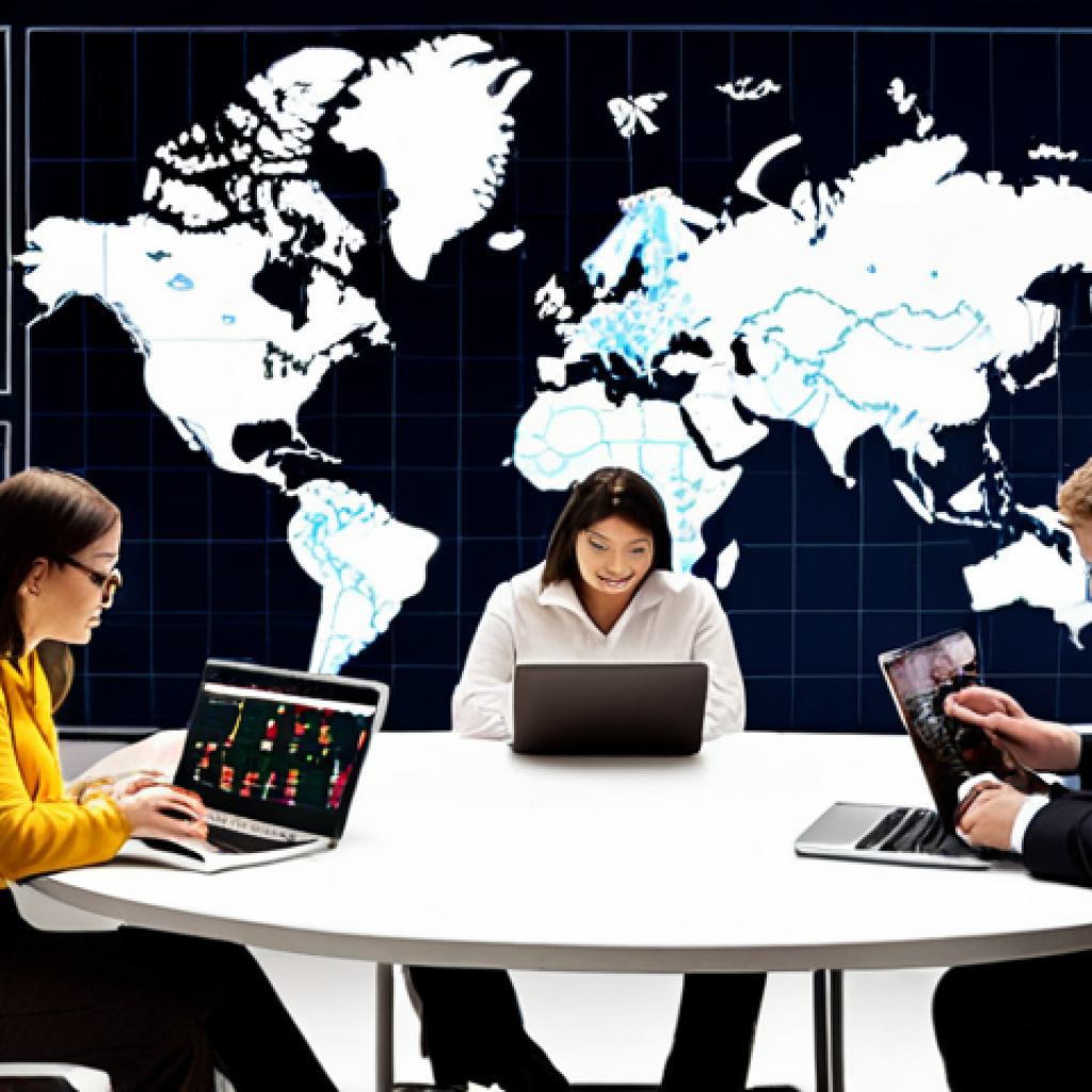 **

A diverse group of people from around the world looking at data visualizations (charts, graphs) on laptops and tablets. The data should represent consumer behavior patterns, with emphasis on cultural differences and preferences. In the background, show a world map with highlighted regions indicating market opportunities. The overall feel should be collaborative and analytical, showcasing global market research.

**