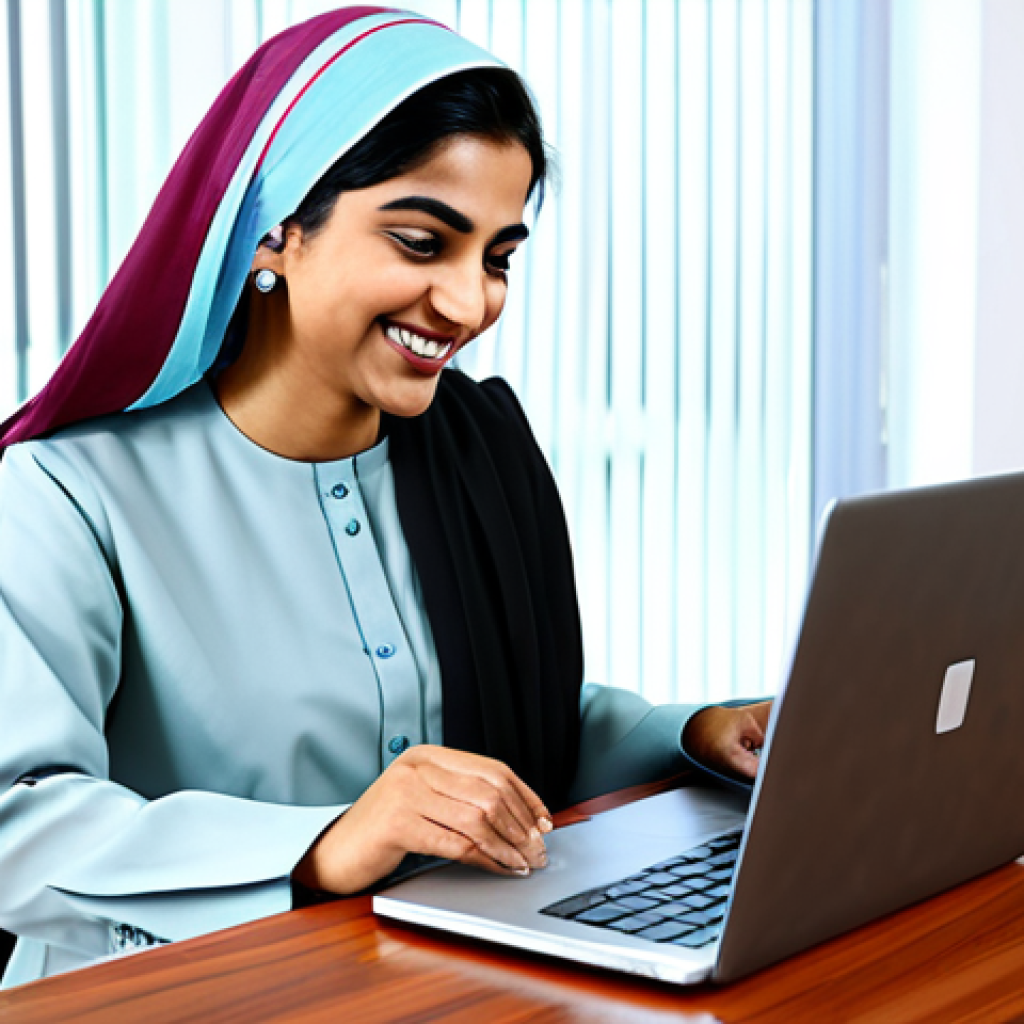 Personalized Marketing Email**

A Pakistani businesswoman in a modest Shalwar Kameez, smiling warmly while reviewing a personalized marketing email on her laptop in a modern office. The email features a special offer tailored to her preferences. Background includes charts showing improved customer engagement. Fully clothed, appropriate attire, safe for work, perfect anatomy, natural proportions, professional, modest, family-friendly, high quality, digital art.

**