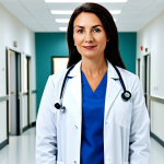 **

"A professional female doctor in a modest white lab coat, standing in a clean and modern hospital environment, fully clothed, appropriate attire, safe for work, perfect anatomy, natural proportions, professional photograph, family-friendly, medical setting."

**