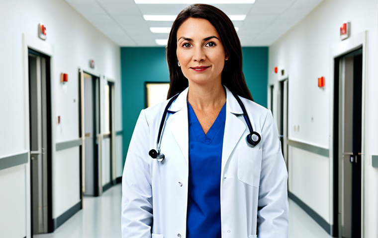 **
"A professional female doctor in a modest white lab coat, standing in a clean and modern hospital environment, fully clothed, appropriate attire, safe for work, perfect anatomy, natural proportions, professional photograph, family-friendly, medical setting."
**