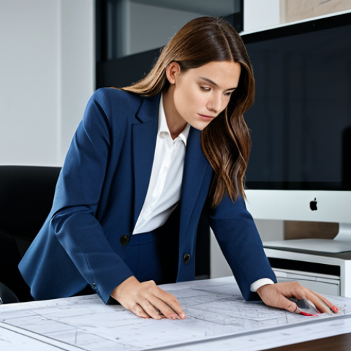 Home 3 소비자 행동 데이터를 활용한 혁신적 디지털 서비스 사례 연구와 분석 - **
A professional female architect in a modern office, fully clothed in a modest business suit, rev...