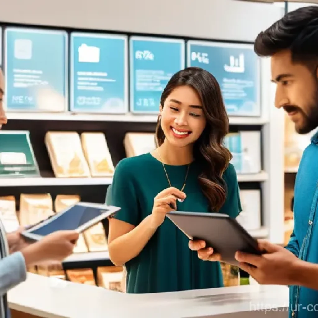 소비자 행동 데이터를 활용한 신제품 혁신 전략 연구와 분석 - "A diverse group of customers, including men and women of various ages and ethnicities, are engaging...