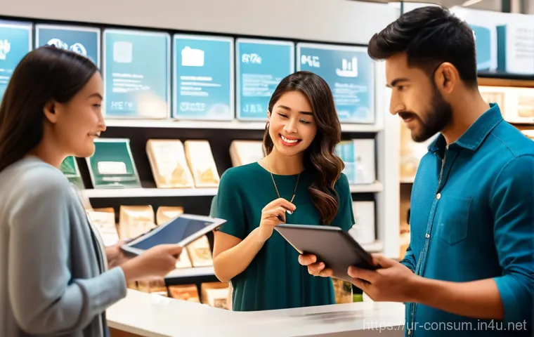 소비자 행동 데이터를 활용한 신제품 혁신 전략 연구와 분석 - "A diverse group of customers, including men and women of various ages and ethnicities, are engaging...