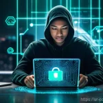 소비자 보호와 관련된 혁신적 연구 동향과 사례 분석 - Digital Guardian Against Online Fraud**
Prompt: "A vibrant and secure digital landscape. In the for...