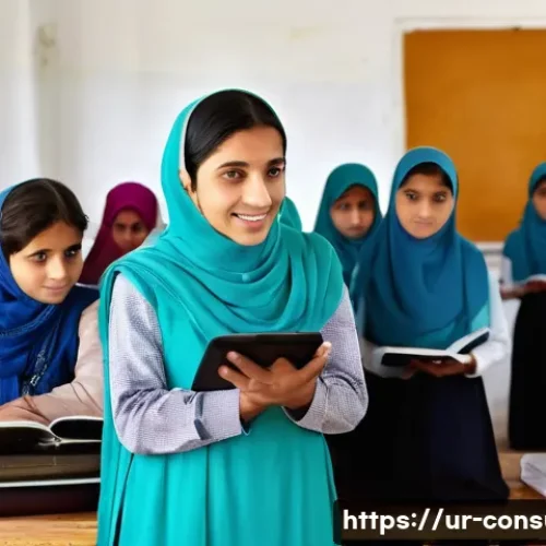 Home 28 소비자전문기술사와 ESG 경영 - **Prompt 1: Empowering Rural Education through Technology in Pakistan**
"A vibrant, medium shot ...