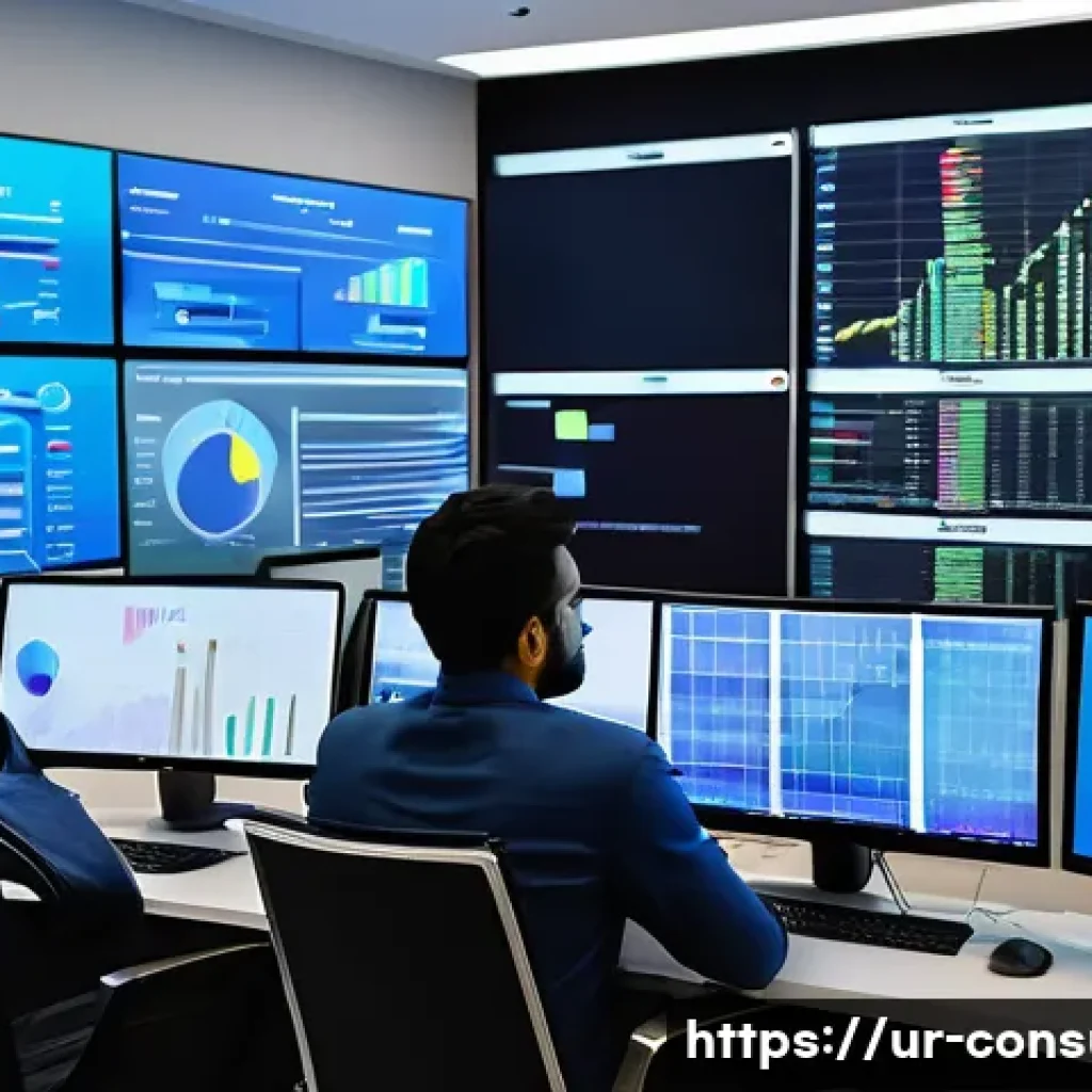 소비자 행동 데이터를 활용한 비즈니스 성공 사례 - A modern corporate office setting in Karachi, Pakistan, showing a diverse team of professionals anal...