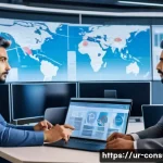 소비자전문기술사 주요 이론 총정리 - A modern office setting showing a diverse group of Urdu-speaking IT professionals engaged in a colla...