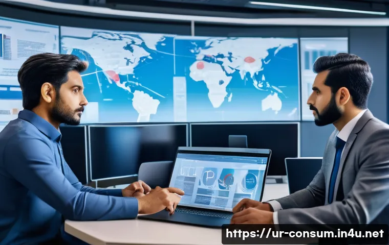 소비자전문기술사 주요 이론 총정리 - A modern office setting showing a diverse group of Urdu-speaking IT professionals engaged in a colla...