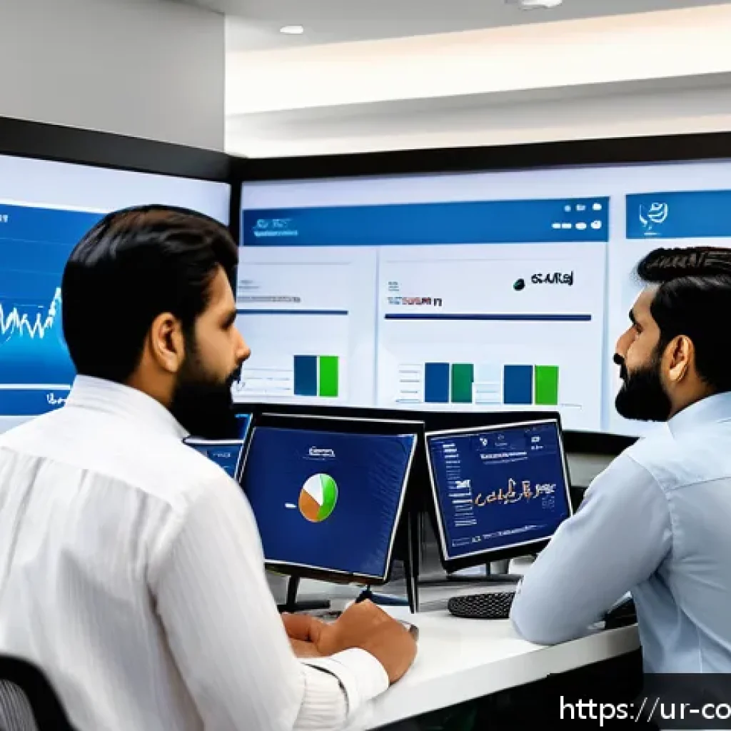 소비자 행동 데이터를 활용한 시장 분석 - A detailed professional scene of a diverse group of Urdu-speaking business analysts in a modern offi...