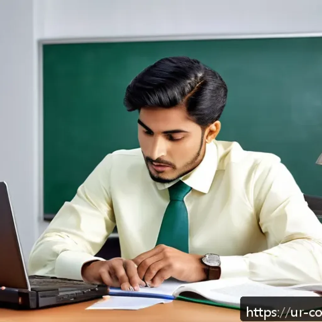 소비자전문기술사 시험 응시 자격 요건 - A professional South Asian man in formal attire, sitting at a desk with a laptop and technical books...